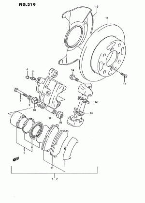 FRONT BRAKE CALIPER (GL, GS, GLX)
