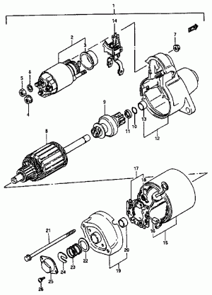 STARTING MOTOR (SEE NOTE)