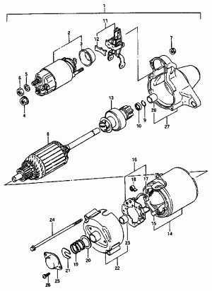 STARTING MOTOR (SEE NOTE 1)