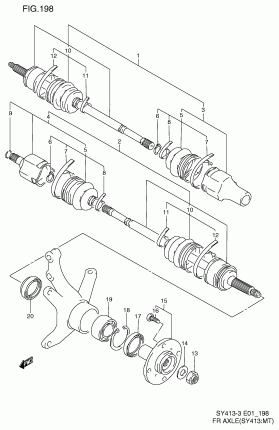 FRONT AXLE (SY413:MT)(SEE NOTE 1)