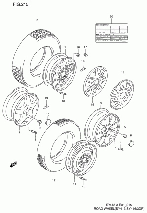 ROAD WHEEL / TIRE (SY413, SY416:3DR, 4DR)
