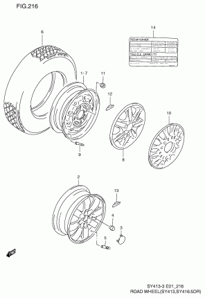 ROAD WHEEL / TIRE (SY413, SY416:5DR)