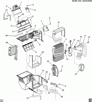 AUXILIARY A/C EVAPORATOR & BLOWER & HEATER ASM (C69)