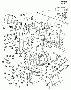 DOOR HARDWARE/SIDE REAR SWING OUT (E24)