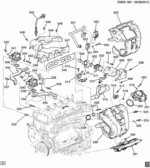 ENGINE ASM-2.4L L4 PART 5 MANIFOLDS & FUEL RELATED PARTS (LEA/2.4K, EMISSION NU6)