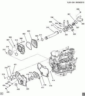 ENGINE ASM-2.4L L4 PART 3 FRONT COVER & COOLING (LEA/2.4K)