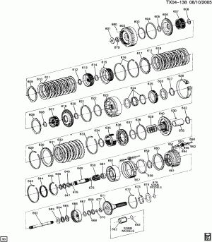 AUTOMATIC TRANSMISSION (MT1) PART 3 (HYDRA-MATIC 4L80-E)(THM-R2) CLUTCH GEARS