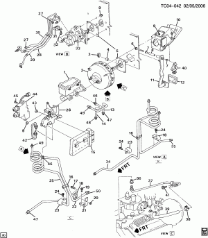BRAKE PEDAL & MASTER CYLINDER MOUNTING (EXC 15000 LB GVW RATING C5B)