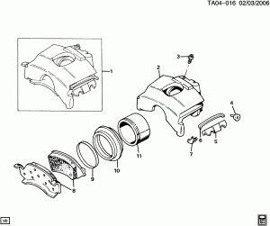 BRAKE CALIPER/FRONT (BENDIX)