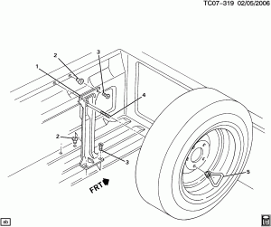 SPARE WHEEL CARRIER (W/SIDE MOUNTED SPARE P13)