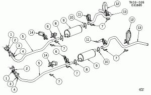 EXHAUST SYSTEM-V8 (LT9/350M,LE8/454W)(W/H5D EMIS)