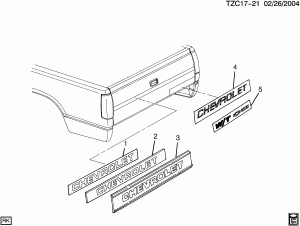 DECALS & NAMEPLATES/ENDGATE (CHEVROLET X88)