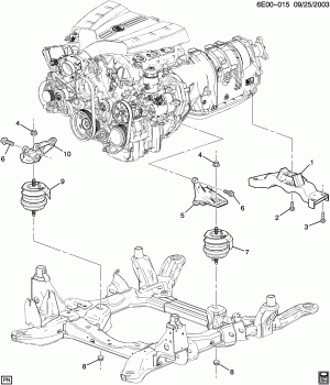 ENGINE & TRANSMISSION MOUNTING-V6 (LLT/3.6V)