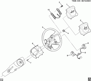STEERING WHEEL & HORN PARTS (CHEVROLET X88,G.M.C. Z88, ELEK ACSRY CONT SYS UK3)