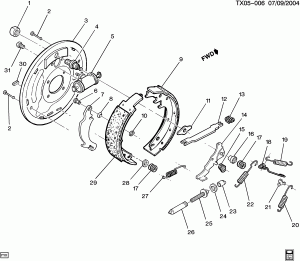 BRAKE ASM/REAR DRUM (11.15 X 2.75" BRAKE)(JB5, POLICE PKG Z56)