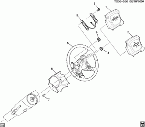 STEERING WHEEL & HORN PARTS (CHEVROLET X88,G.M.C. Z88, EXC  ELEK ACSRY CONT SYS UK3)