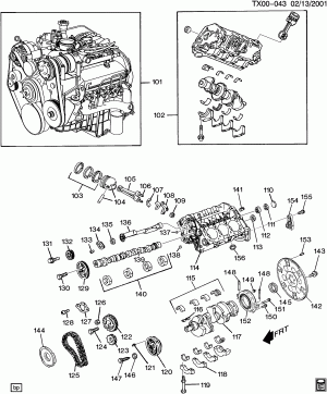 ENGINE ASM-4.3L V6 (L35/4.3W) PART 1 BLOCK & RELATED PARTS