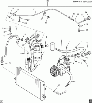 A/C REFRIGERATION SYSTEM (UP FITTER PKG YF7)(EXC (C69))