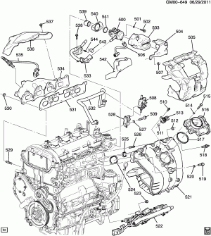 ENGINE ASM-2.4L L4 PART 5 MANIFOLDS & FUEL RELATED PARTS (LEA/2.4K, EMISSIONS NT7,NU5)