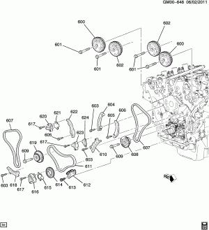 ENGINE ASM-3.6L V6 PART 3 TIMING CHAIN & TENSIONER (LFX/3.6-3)
