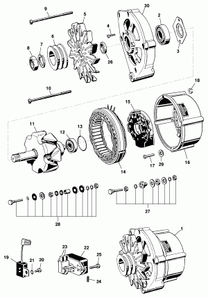 Alternator 55 A Bosch - Diesel engine L4A Maxion