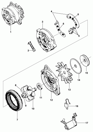 Alternator 55A Lucas - Diesel engine L4A Maxion