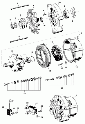 Alternator 75A Bosch - Diesel engine L4A Maxion