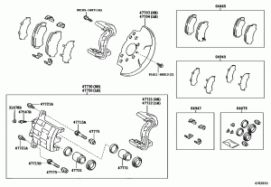 ПЕРЕДНИЕ ТОРМОЗА (КОЛОДКИ, СУППОРТА, РЕМ К-Т, КОЖУХ)