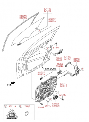 Регулятор стекла двери передней и стекло