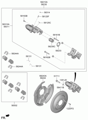 Тормозной механизм заднего колеса