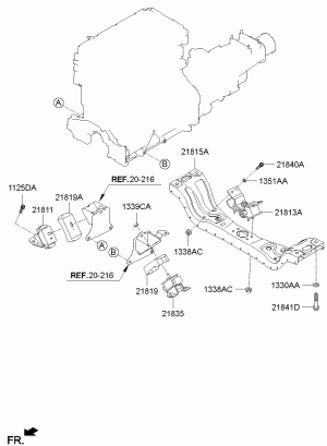Крепление, опора двигателя