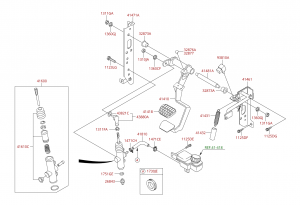 Педаль сцепления и тормоза