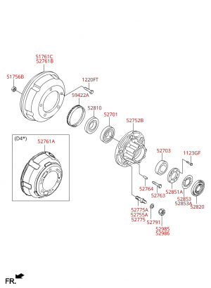 Ступица колеса и торм.барабан заднего моста