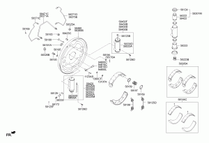 Барабанный тормозной механизм заднего колеса