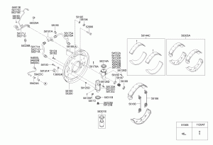 Барабанный тормозной механизм переднего колеса