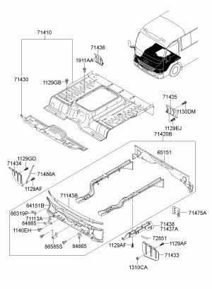 Передняя часть кузова - пол