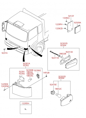 Блок-фара и боковой повторитель указателя поворота