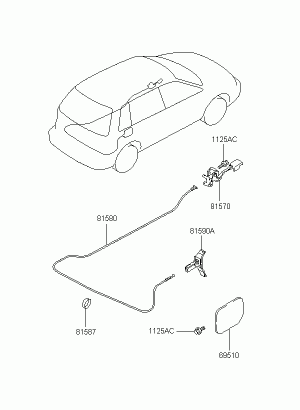 Лючок бензобака, составляющие