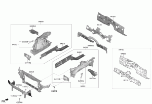 Подкрылок и панель крепления радиатора
