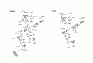 Педаль сцепления и тормоза