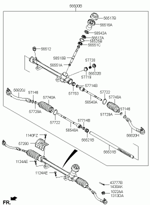 Рейка рулевая