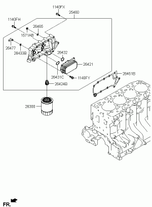 Передний корпус и масляной фильтр