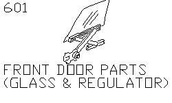 Стеклоподъёмник и стекло передней двери