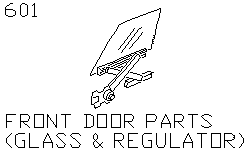 Стеклоподъёмник и стекло передней двери